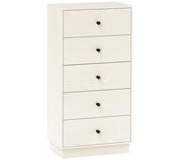 Homcom cómoda de 5 cajones cómoda para dormitorio moderna cajonera estrecha para salón pasillo 47x29x95 cm beige