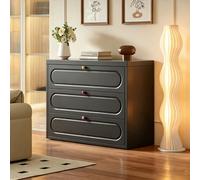 Comoda Dormitorio de 3/4/5 Cajones Cajoneras Interior Armarios con Panel Metalico Mango de Color Antivuelco Guías Metálicas Armario de Almacenamiento para Salón Recibidor Entrada Armario B,40*40*75CM