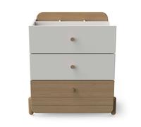 Cómoda edaj juvenil con 3 cajones blanco y roble 73x82cm mueble almacenamiento dormitorio juvenil 82 cm