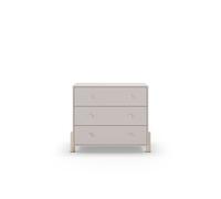 Cómoda ellis 3 cajones crema y madera natural - conforama 80 cm