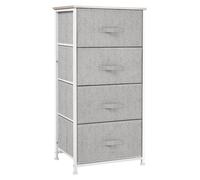 Cómoda HOMCOM en tela Storage Furniture 4 cajones chiffonnier dim. Sol. Estructura metálica de 45L x 30L x 92H cm