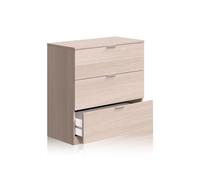 Habitdesign Cómoda cajonera 3 cajones Modelo LC 77x80x38 cm Roble