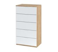 Cómoda luca blanco artik (blanco mate) - roble canadian 60 x 110 x 40 cm