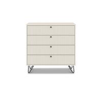 Cómoda mary 90x80x40cm 4 cajones blanca - conforama