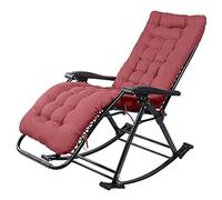 Cómoda mecedora con cojines Ith, tumbonas de gravedad cero, tumbona para patio, oficina al aire libre, playa, plegable, portátil, soporte reclinable, 440.9 lbs (color: rojo ladrillo) Auspicious clouds