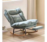 Cómoda mecedora con reposapiés y respaldo ajustable, silla de salón transpirable para dormitorio o jardín, diseño de gravedad cero con reposabrazos