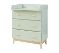 Cómoda sarievn con cambiador extraíble 3 cajones 100x80x53cm - verde menta [en.casa]