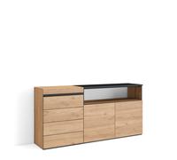 Skraut Home, Cómoda, cajonera de cuatro cajones, Mueble Auxiliar, 157x35x75cm, Con almacenamiento, Estilo Moderno, Varios colores disponibles Oak