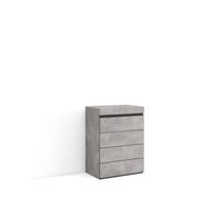 Skraut Home, Cómoda, Cajonera, Mueble Auxiliar, 57x35x75cm, Dormitorio, habitación, Con almacenamiento, Estilo Moderno Cement