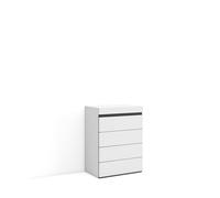 Skraut Home, Cómoda, Cajonera, Mueble Auxiliar, 57x35x75cm, Dormitorio, habitación, Con almacenamiento, Estilo Moderno Black and white