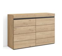 Skraut Home | Cómoda, Cajonera | Mueble Auxiliar | 114x75x35 cm | Dormitorio, habitación | con Almacenamiento | Estilo Moderno | Roble