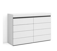 Skraut Home | Cómoda, Cajonera | Mueble Auxiliar | 114x75x35 cm | Dormitorio, habitación | con Almacenamiento | Estilo Moderno | Blanco y Negro