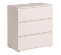 Cómoda sven de dormitorio estilo contemporáneo en color blanco con 3 cajones 77x82x40 cm 77 cm