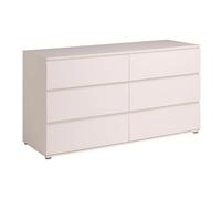 Cómoda sven de dormitorio estilo contemporáneo en color blanco con 6 cajones 151x82x50 cm