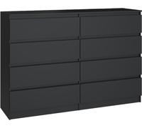 Cómoda VBChome con 8 cajones, 140 x 40 x 97 cm, color . Cómoda con cajones sin tiradores, mueble multiusos para pasillo, dormitorio, salón, habitación infantil. Diseño moderno