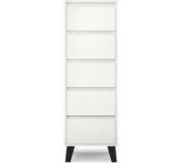 Cómoda VBChome de 5 cajones, 40 x 39 x 120 cm, color blanco. Cómoda con cajones sin tiradores, mueble multiusos para pasillo, dormitorio, salón, habitación infantil. Diseño moderno