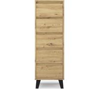 Cómoda VBChome de 5 cajones, 40 x 39 x 120 cm. Cómoda con cajones sin tiradores, estilo "Artisan". Mueble multiusos para pasillo, dormitorio, salón o habitación infantil. Diseño moderno