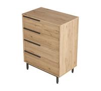 Cómoda vesanto con 4 cajones - 95x75x44,5cm - roble [en.casa]