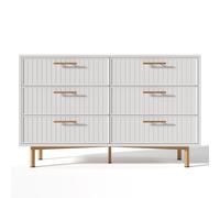 Cómoda y Aparador Moderna con 6 Cajones, Cómoda cajonera, aparador salón, para Sala de Estar, Dormitorio Blanco Aosom España