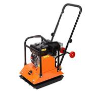 Compactadora de placas, motor de gasolina de 6,5 HP y 212 CC, compactadora vibratoria con un mástil vibratorio de 6400 vibraciones por minuto, fuerza de compactación de 15 kN, placa de 53 x 40 cm. Com