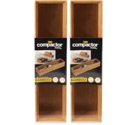 Compactor Caja de almacenaje Madera Oscuro 30 x 7.5 x H.6.5 cm (Paquete de 2)