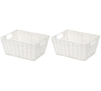 Compactor Cesta de almacenaje modelo Etna, Color Blanco, 31 x 24 x 14 cm, RAN6544 (Paquete de 2)