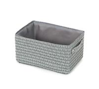 Compactor Cesta de Almacenamiento con Asas. Gama Lilou. Material: Polipropileno Tejido y cartón. Dim. 23 x 15 x 12 cm. Color Gris. RAN9694