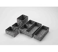 Compactor Lote de Organizadores de Cajones para el Baño, Gris, Correas Trenzadas y Estructura metálica, RAN9871