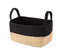 Compactor Magura RAN10551 - Cesta de Almacenamiento de Yute + 50 de algodón, tamaño pequeño, 24 x 15 x 12 cm, Color marrón/Negro