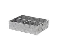 Compactor Organizador de cajón con 3 Huecos. Material Hilo Trenzado. Color Gris Dim. 32 x 25 x 8 cms. RAN6752