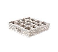Compactor Organizador de cajón de 16 Huecos, Gama Madison, Color Blanco y Beige, Tamaño, 40 x 40 x 9 cm, RAN7470