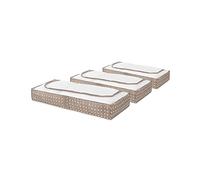 Compactor Set de 3 100G Bolsas Sin Tejido para Debajo de la Cama | con PEVA Arriba | Brown 7530C con Lunares Blancos | 46x107x16H cm, Marrón, Non Applicable, 3