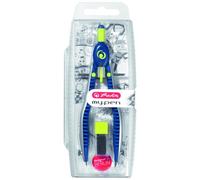 Compas Herlitz My.Pen Con Bigotera Azul Marino/Lima (Set de 4)