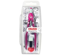 Compas Herlitz My.Pen Con Bigotera Menta/Purpura (Set de 4)