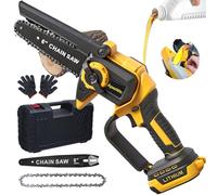Compatible con mini motosierra inalámbrica Dewalt de 18 V de 8 y 6 pulgadas, sin escobillas, tensión de cadena sin herramientas, engrasador automático, mini sierra de mano de seguridad para ramas de
