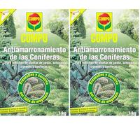 COMPO Antiamarronamiento de coníferas de larga duración, Para todo tipo de coníferas y plantas de hoja perenne, 6 meses de duración, 1 kg (Paquete de 2)