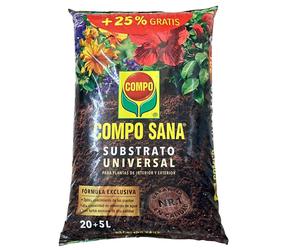 Compo sana - Sustrato Universal de Calidad en Paquete de 5, 10, 25, 40 litros para plantas flores jardín con abono