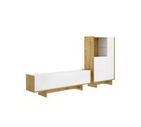 Composición de salón ka mueble de tv y aparador blanco/natural