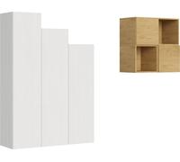 Composición para pared de sala de estar, modelo A33, con las siguientes dimensiones: ancho 120 cm, alto 173,6 cm