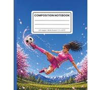 Composition Notebook Wide Ruled: Sports Pink Female Soccer Player Power Kick: Journal for Kids, Students & Soccer Fans for School & Practice