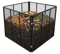Compostador Relaxdays de metal, compostador biológico para jardín, dimensiones: 80 x 100 x 100 cm, capacidad: 800 litros, compostador de hojas con estructura de rejilla, acero, color
