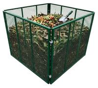 Compostador Relaxdays de metal, compostador para jardín, dimensiones: 80 x 100 x 100 cm, capacidad: 800 litros, compostador para hojas, estructura de rejilla, acero, color verde