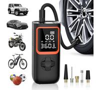 Compresor Aire Portatil- 6000mAh & 150PSI Inflador Electrico para Neumáticos de Coche con Manómetro y Luz LED, 2X Inflado Más Rápido Inflador Ruedas Coche