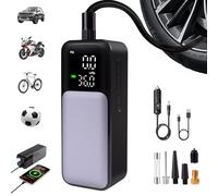 Compresor Aire Portatil Inflador Ruedas Coche 8000mAh 150PSI radiador Espiral acelera disipación Calor&Power Bank Hinchador Electrico Bicicleta para Auto con LED, para, Moto, Bicicleta, Pelot