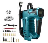 Compresor de aire compatible con Makita 18 V batería, Bomba de neumáticos portátiles,120 PSI, inflador de eléctrica inalámbrica con luz LED, para coches, bicicletas (sin batería) (MT Azul)