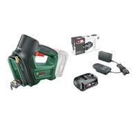Compresor de Aire con Bomba de Aire eléctrica Bosch UniversalPump 18V (sin batería, 150 PSI, 10,3 Bar, en Caja) + Batería Bosch de 18V y Cargador de 2,5Ah (Set de Inicio de 18V, Power FOR All)