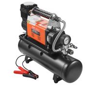 Compresor de aire de alta resistencia VEVOR de 12 V con kit de tanque de 6 L, inflador de neumáticos portátil de 6,35 CFM, compresor de aire todoterreno de 150 PSI con inflador de neumáticos con manóm