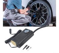 Compresor de aire eléctrico portátil para automóviles y bicicletas con pantalla dual 150 Psi Inflador de neumáticos de alta presión de carga rápida para bomba de mano con batería Negro