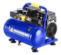 Compresor de aire silencioso portátil MICHELIN MX6/1 - Tanque de 6 litros - Sin aceite - Motor de 1 hp - Presión máxima 8 bar - Flujo de aire 106 l/min - 6,4 m³/h - 59 dB(A) LpA 4m - 78 dB(A) LwA