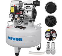 Compresor de aire vertical VEVOR – Depósito de 6,6 galones (30 litros), 850 W, compresor extremadamente silencioso y sin aceite, compresor silencioso